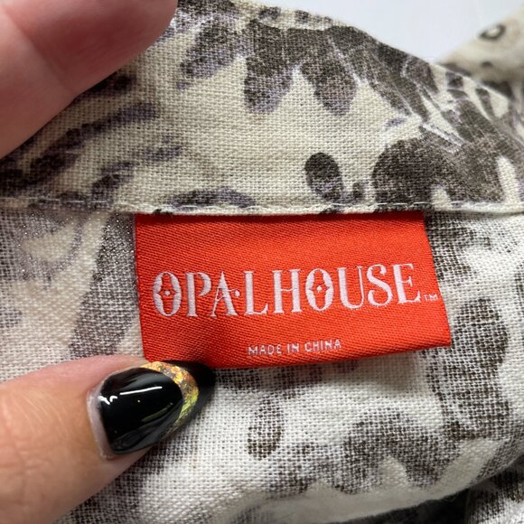 Opalhouse Jungalow Brown White Botanical Print Fringe Shower Curtain 72x72 - Picture 6 of 7